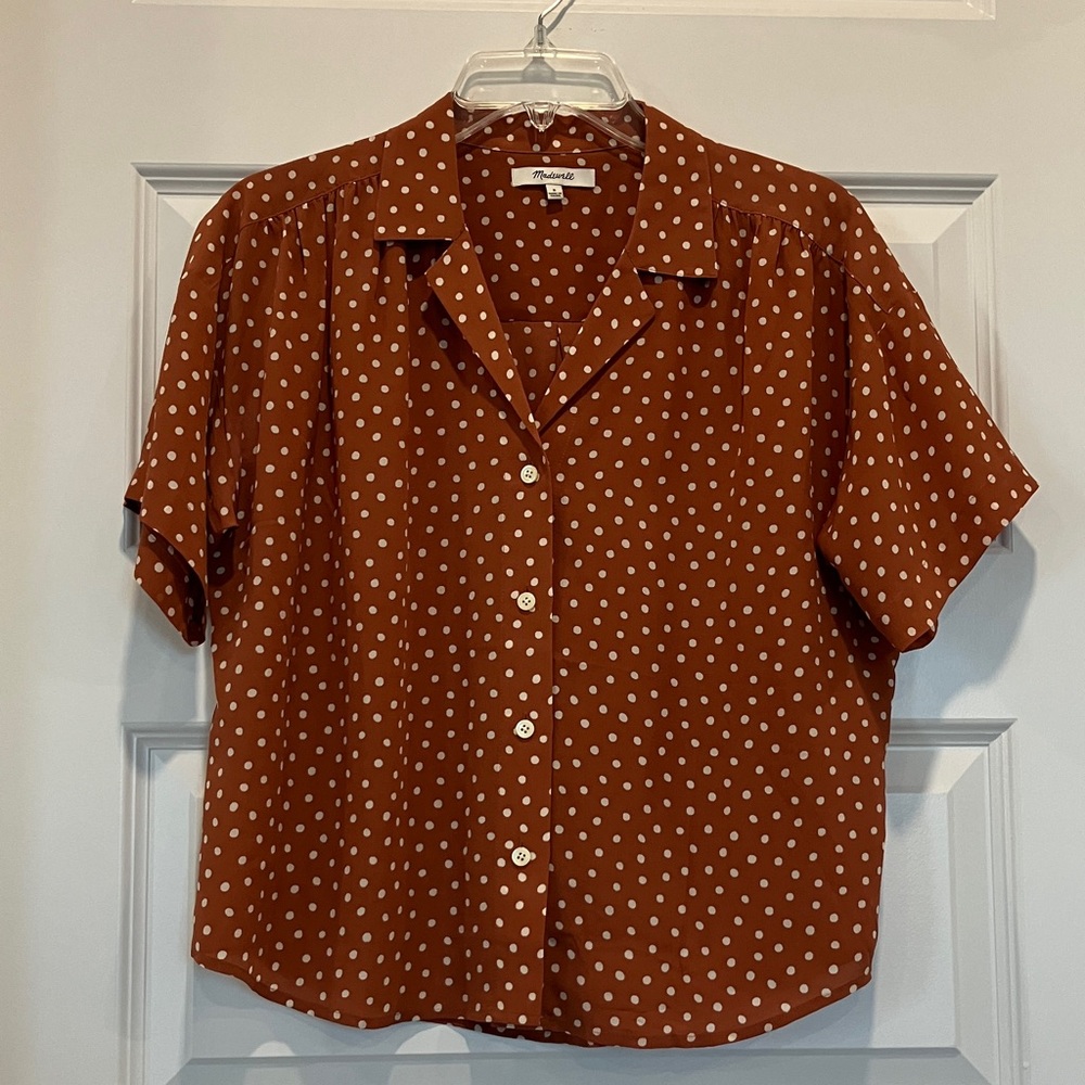 Madewell Silk Camp Shirt in Inkbrush Dots